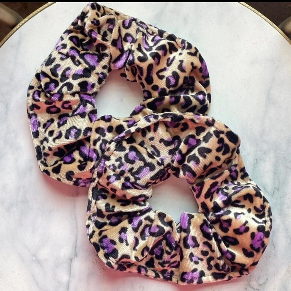 Set of 2- Animal Print Hair Scrunchies